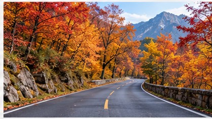 伊人秋色官方网站秋日自驾道路取景高清秋景图片